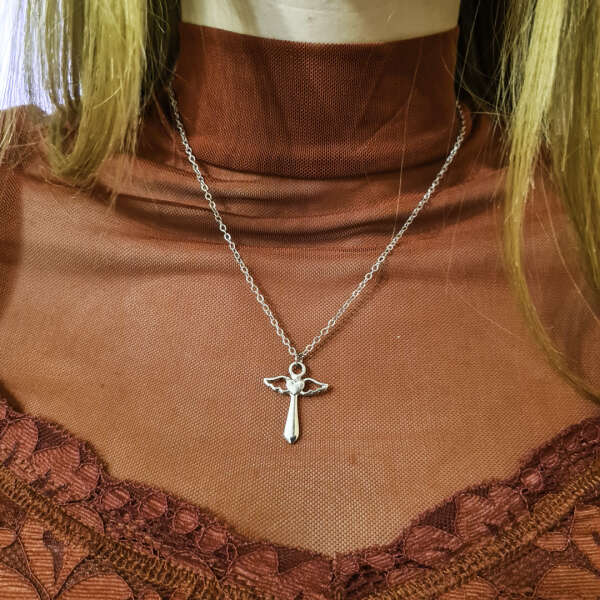 Aurora - Artistic Cross Necklace - Spiritual Energy and Protection