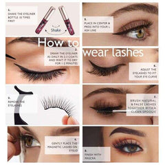 Lola - 12 Pairs of Magnetic Eyelashes with Eyeliner: Get a Luxurious Look and Pamper Your Eyes!