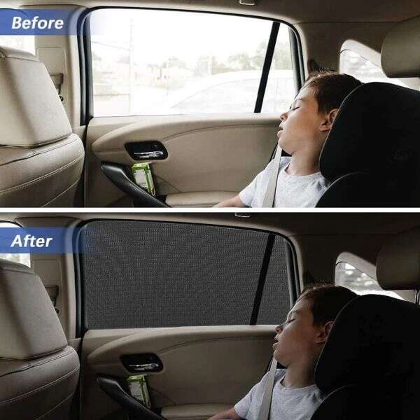 PortaShade - Set of 2 Car Window Sunshades: More Comfortable and Safe Travel!