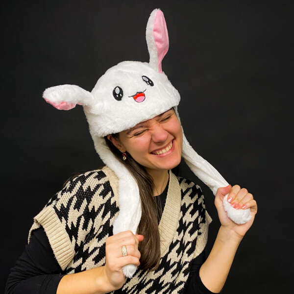 Banito - Unique Velvet Hat for Kids - Bunny with Moving Ears and LEDs!