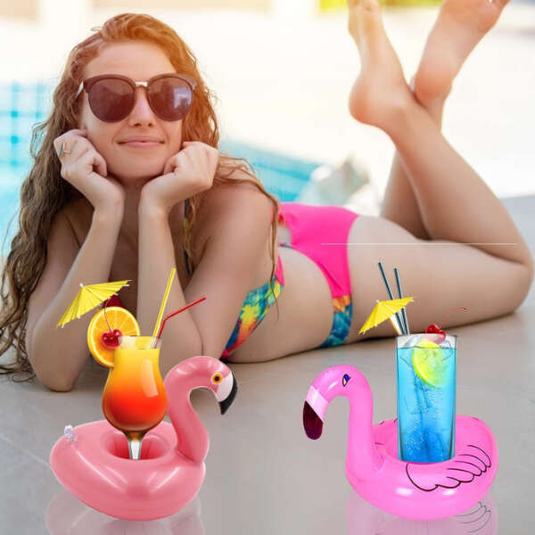 Floatmate - Set of 10 Inflatable Drink Holders: Fun at the Pool and Beach!