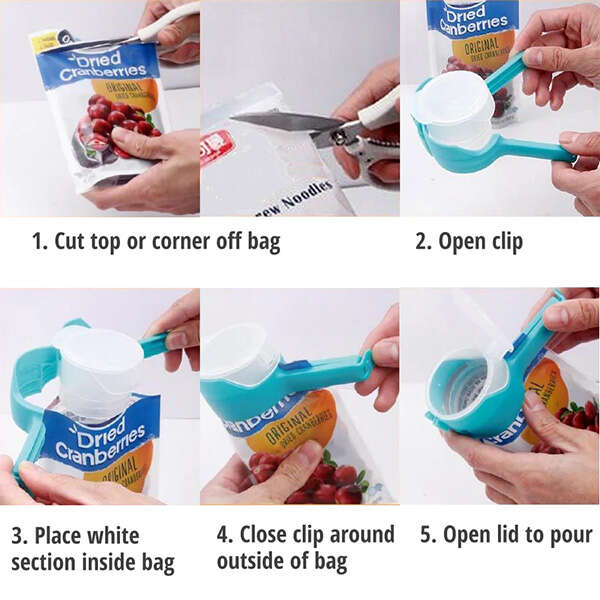 Snaptack - Set of 4 Bag Clips: Keep Your Food Fresh and Safe!