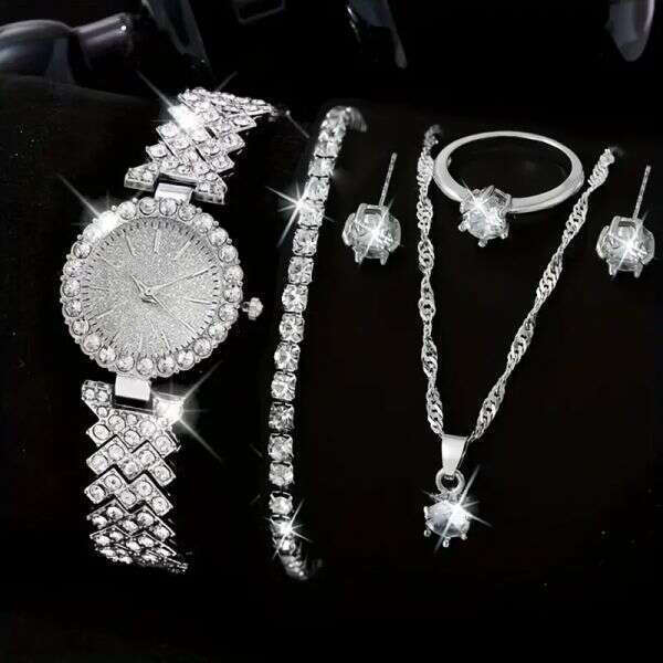 Diamonda - Elegant Jewelry Set with Watch and Accessories, FREE Bracelet!