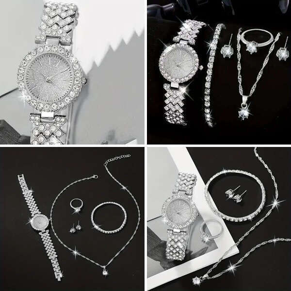 Diamonda - Elegant Jewelry Set with Watch and Accessories, FREE Bracelet!