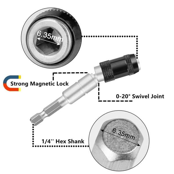 MagnaBit - Magnetic Bit Holder: Simple and Precise Drilling in Narrow Spaces!