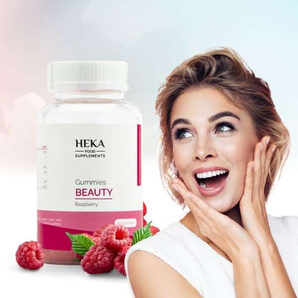 Beauty Gummies Raspberry - 60 Nourishing Gummies for Hair, Skin and Nails!