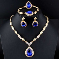 Yellty - Elegant Jewelry Set: Gold and Royal Blue Charm!