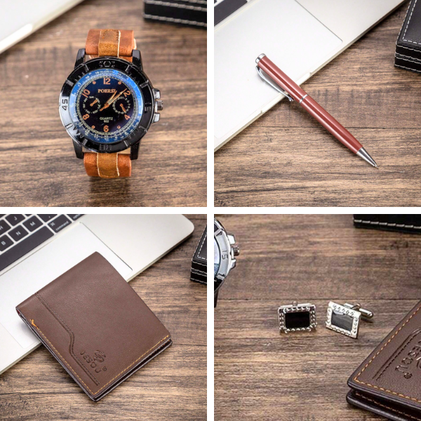 Tissor - Luxury Set for Men: Watch, Pen, Cufflinks and Free Wallet!