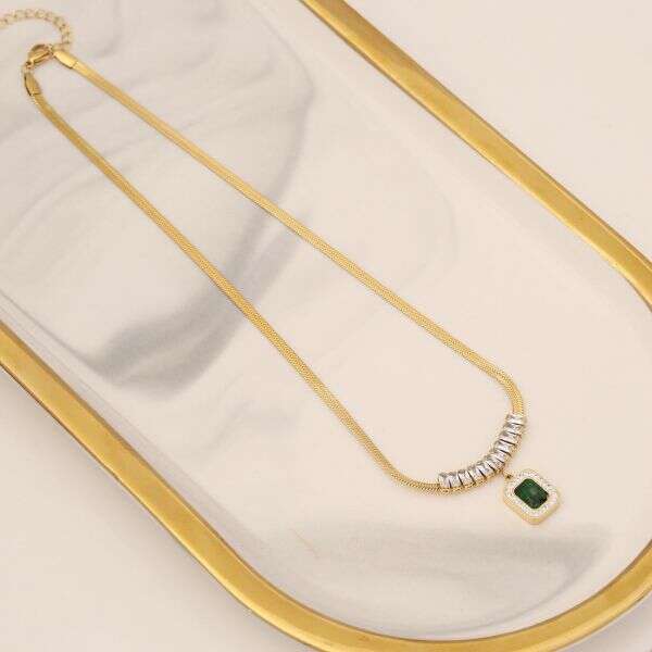 Almaretta Luxury Set - Necklace, Bracelet and Earrings in Gold and Royal Green