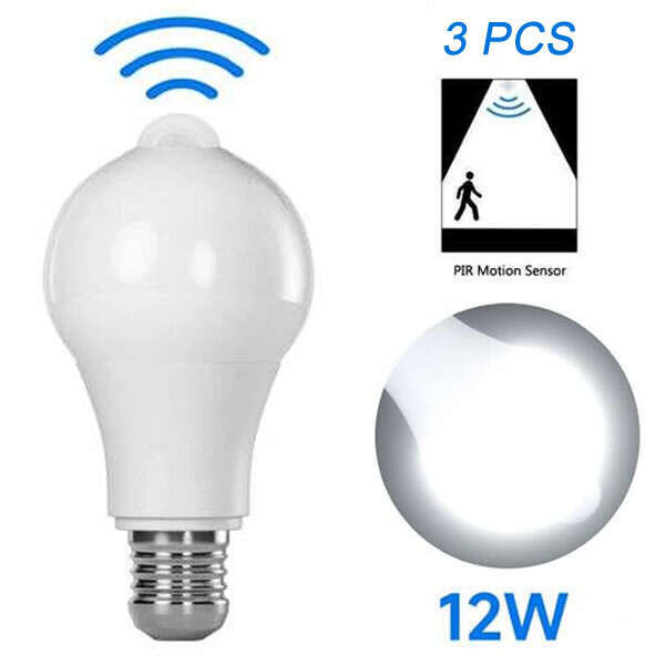 InstaLuce - Set of 3 LED Bulbs with Motion Sensor: Smart and Practical Lighting!