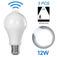 InstaLuce - Set of 3 LED Bulbs with Motion Sensor: Smart and Practical Lighting!