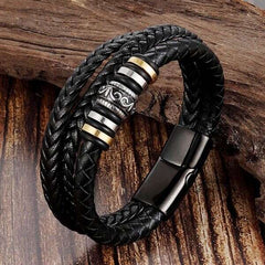 Manrier - Faux Leather Bracelet: Masculine Style and Elegance!