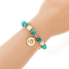 Fortuna - Turquoise Bracelet with Luminous Beads: Harmony and Elegance in Every Moment!