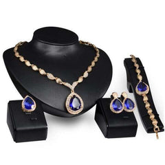 Yellty - Elegant Jewelry Set: Gold and Royal Blue Charm!