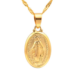 Alora Spiritual Necklace - Virgin Mary Pendant in Gold