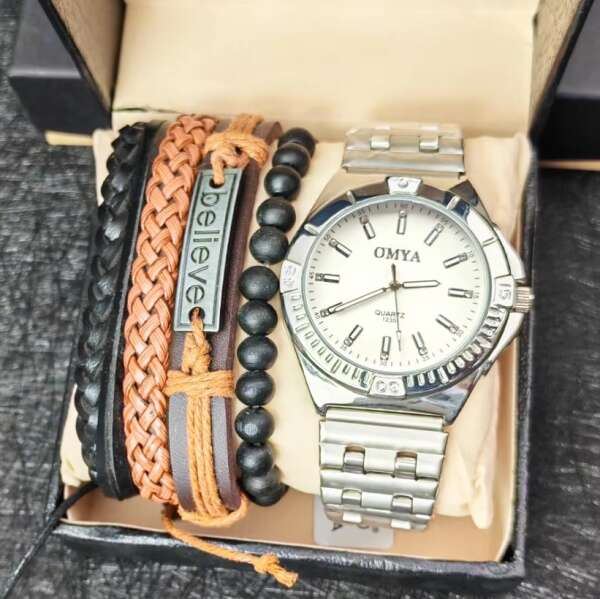 Tabet - Elegant Set for Men: Modern Watch and Bracelets for Style and Refinement!