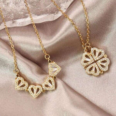 Premium Amulet Set - Necklace with Four Magnetic Clover Pendants