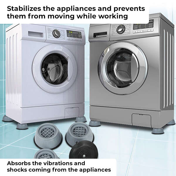 Stoppy - Set of 4 Non-Slip Feet for Washing Machine: Reduce Vibration and Noise!