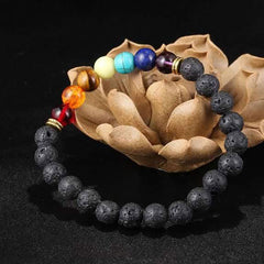 ReiChi - Lava Stone Chakra Bracelet: Energize Your Body and Mind!