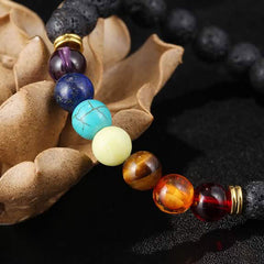 ReiChi - Lava Stone Chakra Bracelet: Energize Your Body and Mind!