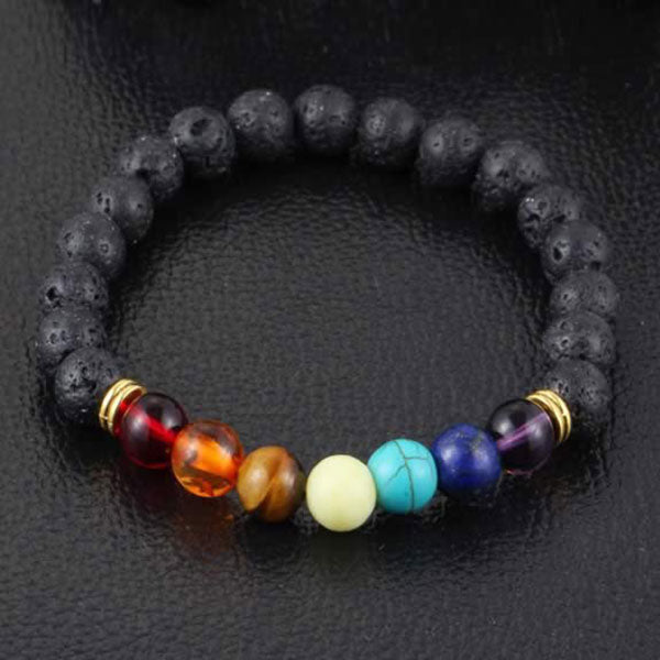 ReiChi - Lava Stone Chakra Bracelet: Energize Your Body and Mind!