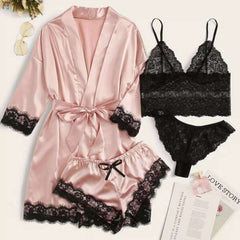 Pearlina - 4-Piece Pajamas and Underwear Set: Comfort and Elegance for Every Occasion!